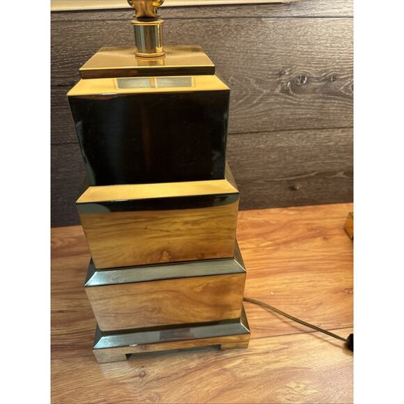 VTG Frederick Cooper Brass Pagoda Table Lamps Pair Hollywood Regency 26” ~pair - Picture 3 of 12